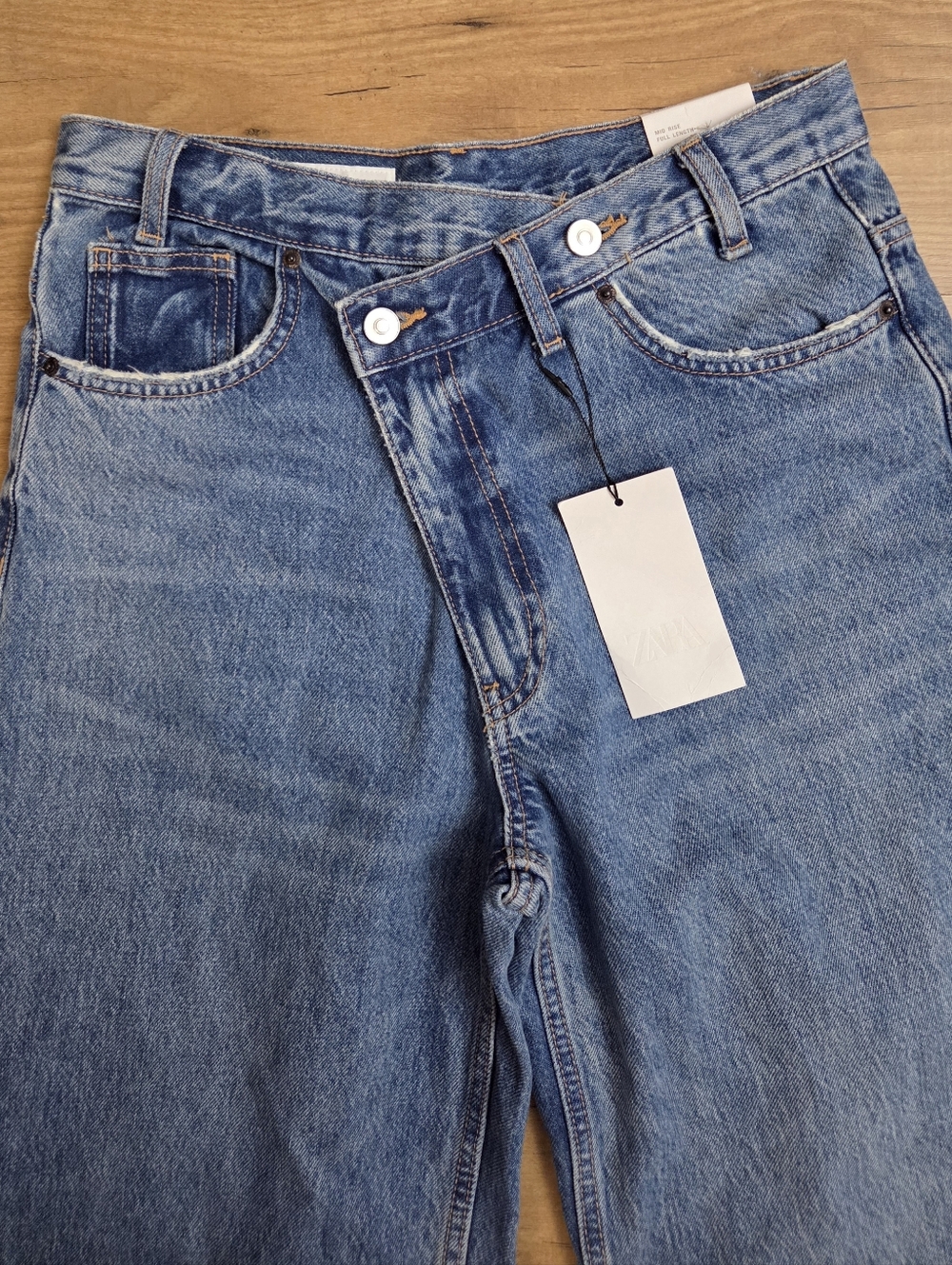 ZARA The Crossed Waist Wide Leg Jeans - Picture 6 of 16